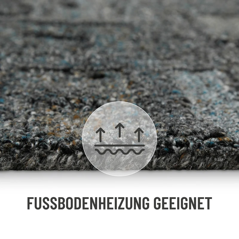 Kurzflor Teppich Blau Grau "Hamptons FORTYTWO" WECONhome