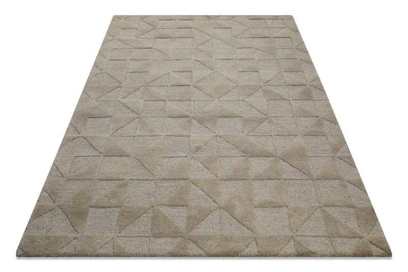 Kurzflor Teppich Sand Beige aus Schurwolle "Hamptons THIRTYSEVEN" WECONhome