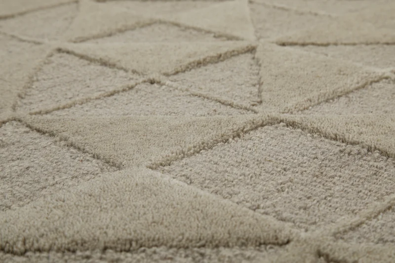 Kurzflor Teppich Sand Beige aus Schurwolle "Hamptons THIRTYSEVEN" WECONhome