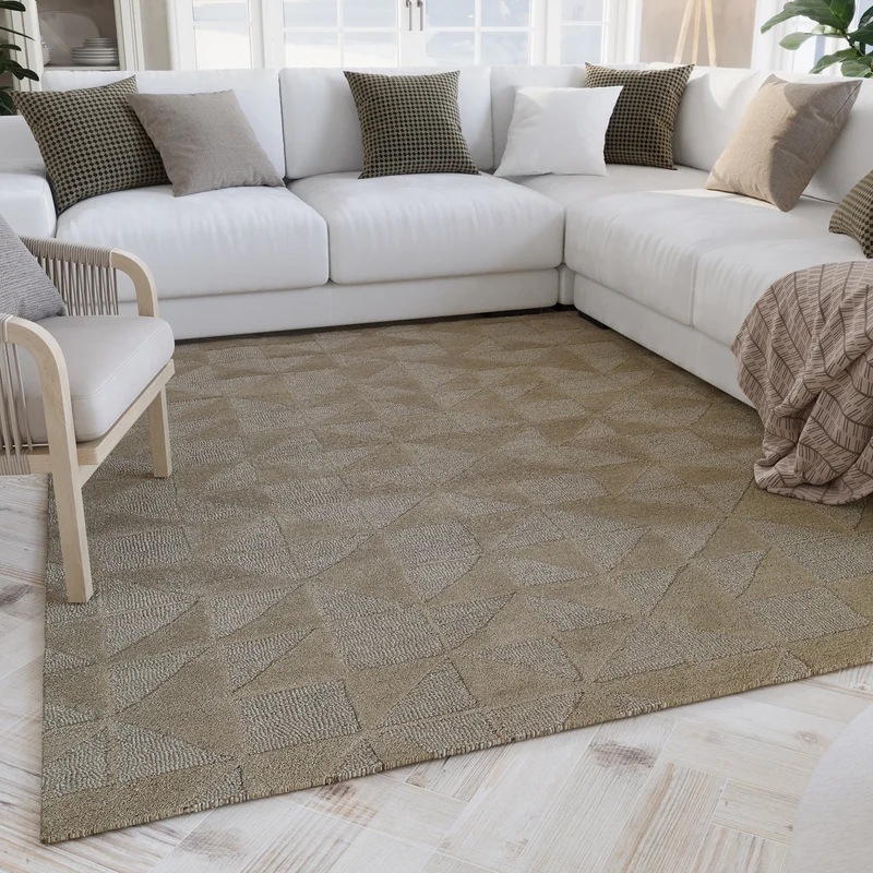 Kurzflor Teppich Sand Beige aus Schurwolle "Hamptons THIRTYSEVEN" WECONhome
