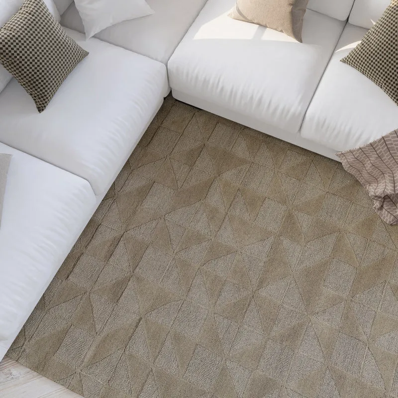 Kurzflor Teppich Sand Beige aus Schurwolle "Hamptons THIRTYSEVEN" WECONhome