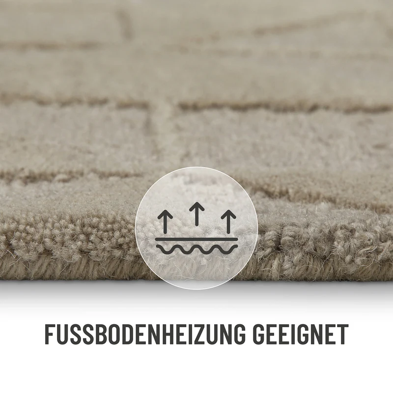 Kurzflor Teppich Sand Beige aus Schurwolle "Hamptons THIRTYSEVEN" WECONhome
