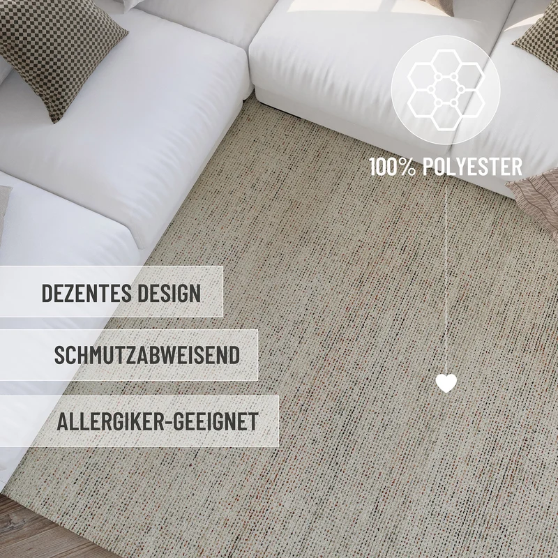 Kurzflor Teppich Rund Multi Pastell "Hamptons THIRTYTWO" WECONhome