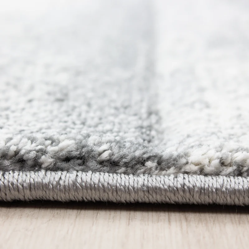 Carpettex Kurzflor Teppich Konturenschnitt Karo Meliert Waschbar