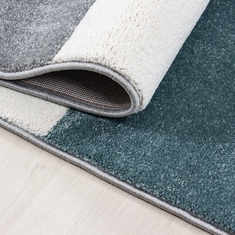 Carpettex Kurzflor Teppich Konturenschnitt Karo Meliert Waschbar