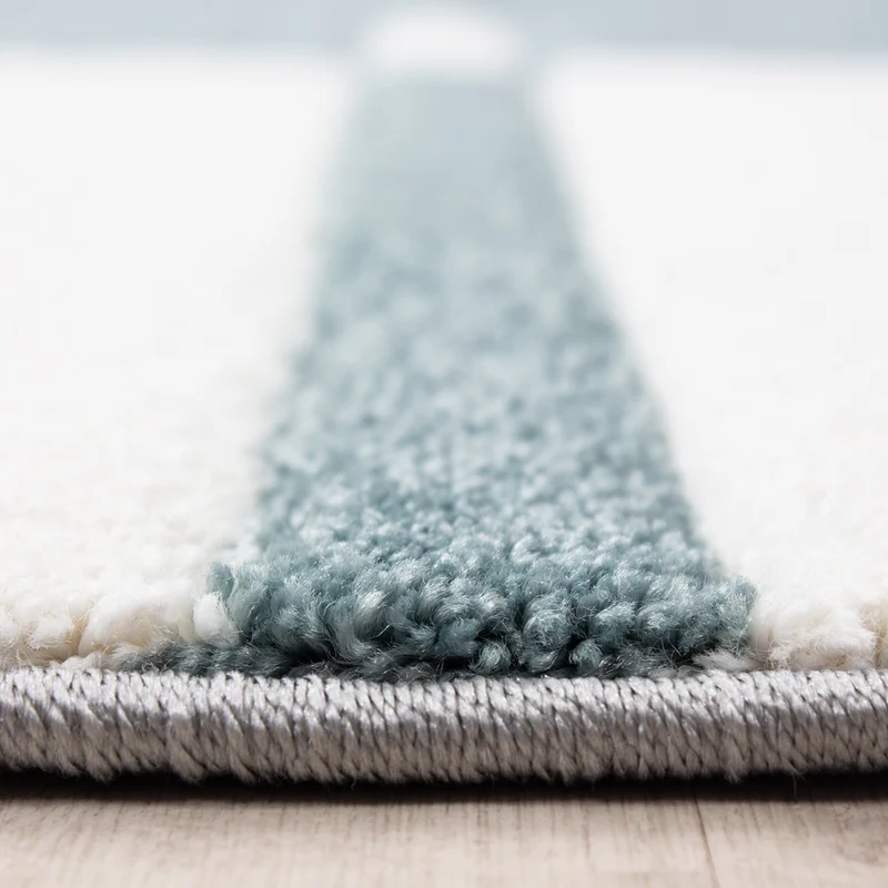 Carpettex Kurzflor Teppich Konturenschnitt Karo Meliert Waschbar