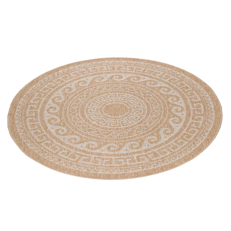 Carpettex Runder Outdoor Teppich Sisal Optik Jute Natur