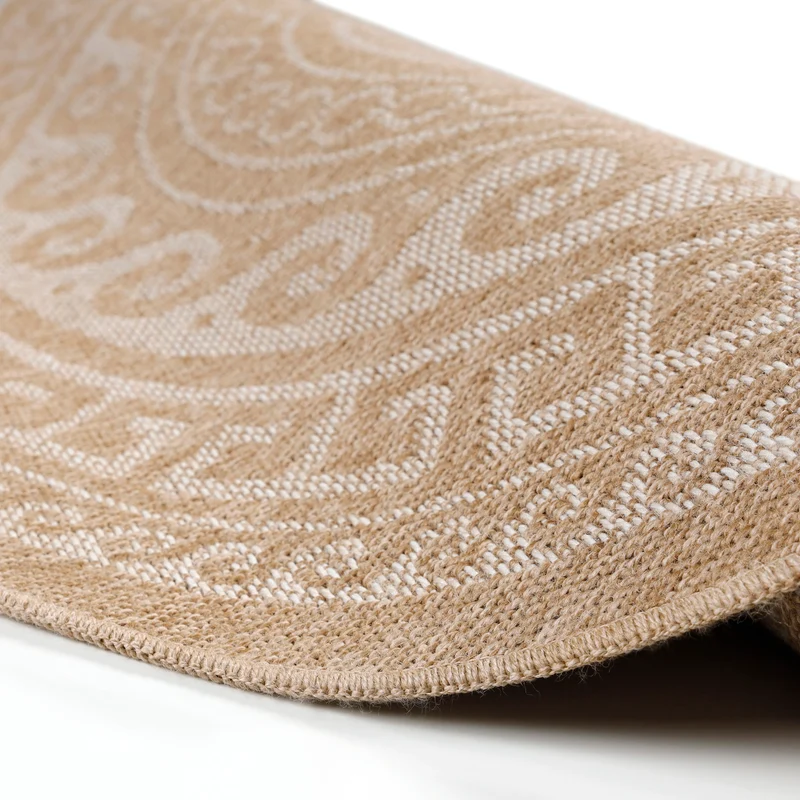 Carpettex Runder Outdoor Teppich Sisal Optik Jute Natur