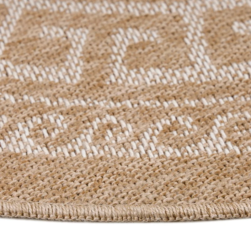 Carpettex Runder Outdoor Teppich Sisal Optik Jute Natur