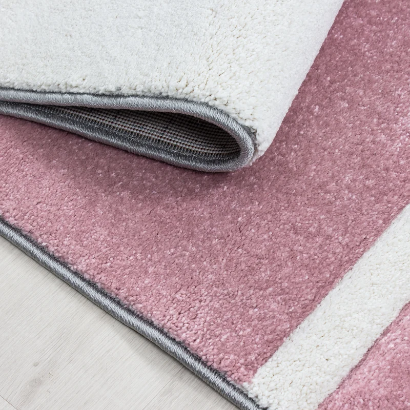 Carpettex Kurzflor Teppich Konturenschnitt Karo Meliert Waschbar