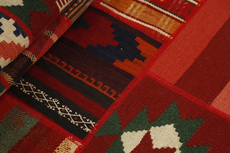 MY-RUG Teppich "Modern Patchwork " Geometrische Muster, Handgeknüpft