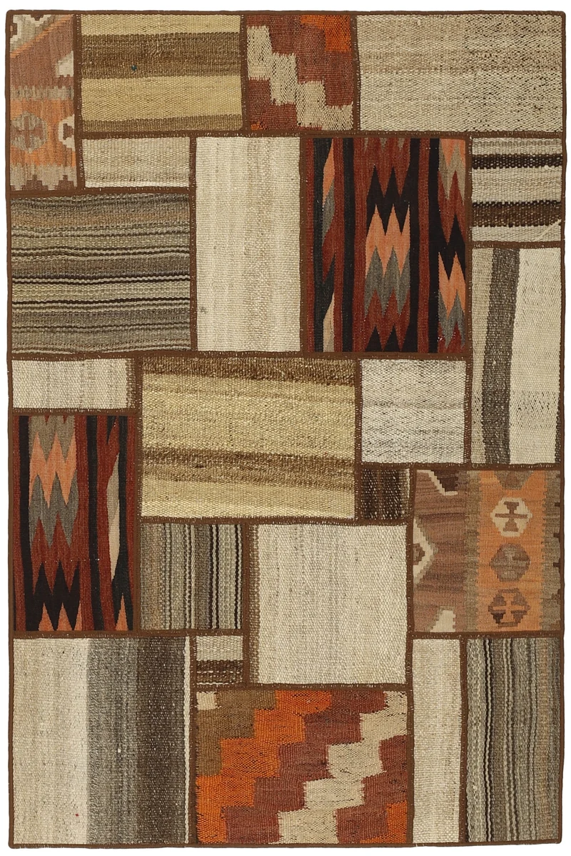 MY-RUG Teppich "Modern Patchwork " Geometrische Muster, Handgeknüpft