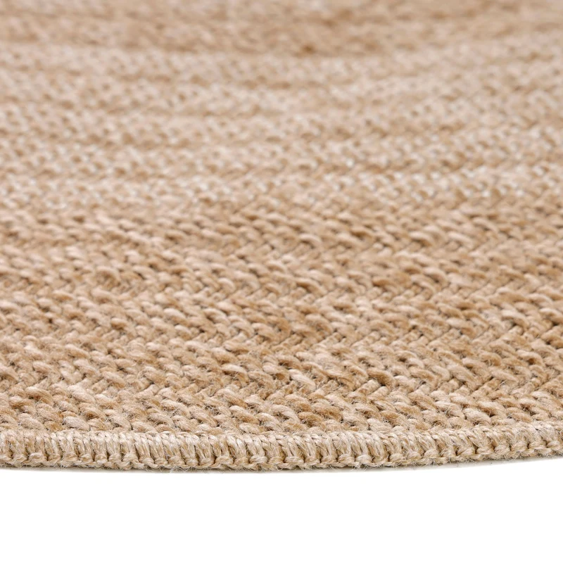 Carpettex Runder Outdoor Teppich Sisal Optik Jute Natur