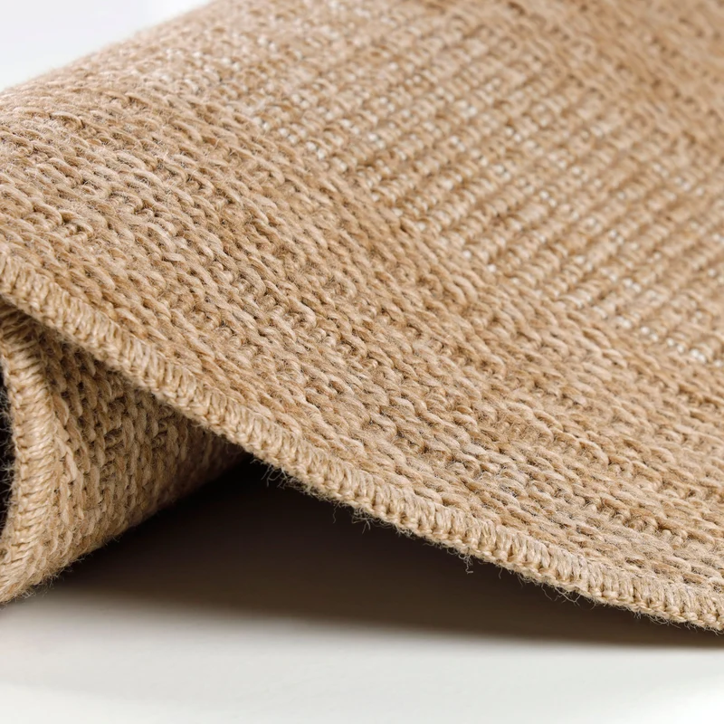 Carpettex Runder Outdoor Teppich Sisal Optik Jute Natur