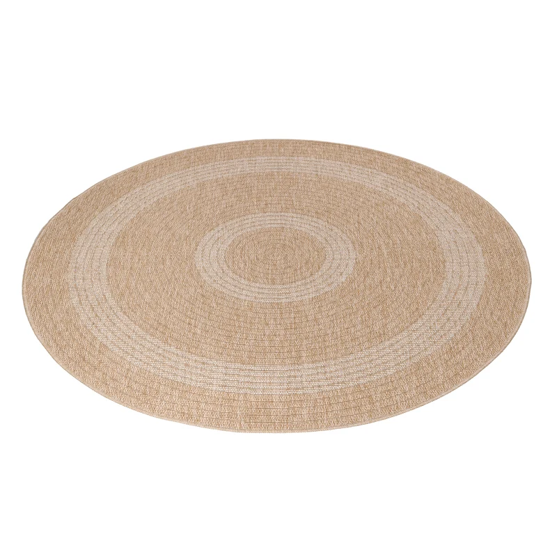 Carpettex Runder Outdoor Teppich Sisal Optik Jute Natur