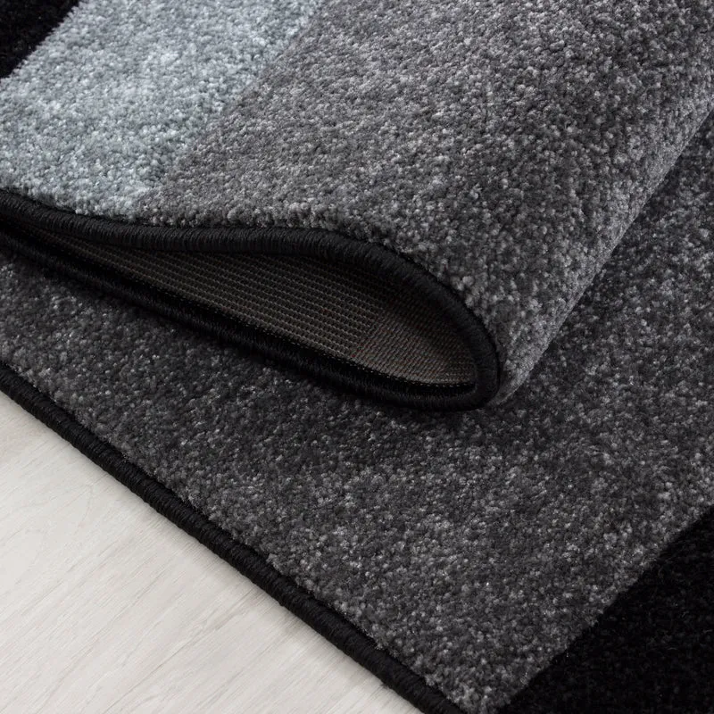 Carpettex Kurzflor Teppich Konturenschnitt Karo Meliert Waschbar