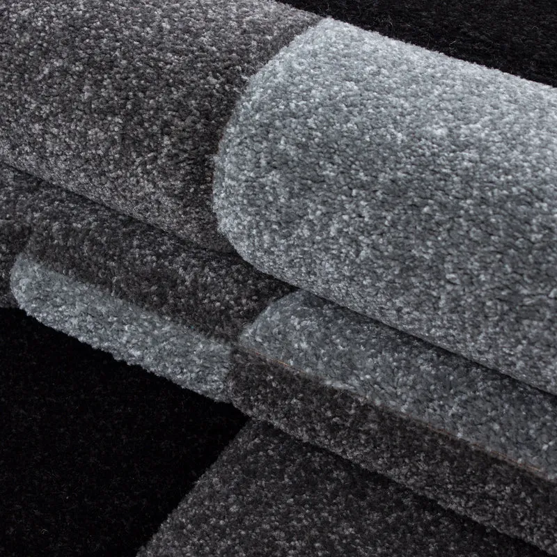 Carpettex Kurzflor Teppich Konturenschnitt Karo Meliert Waschbar