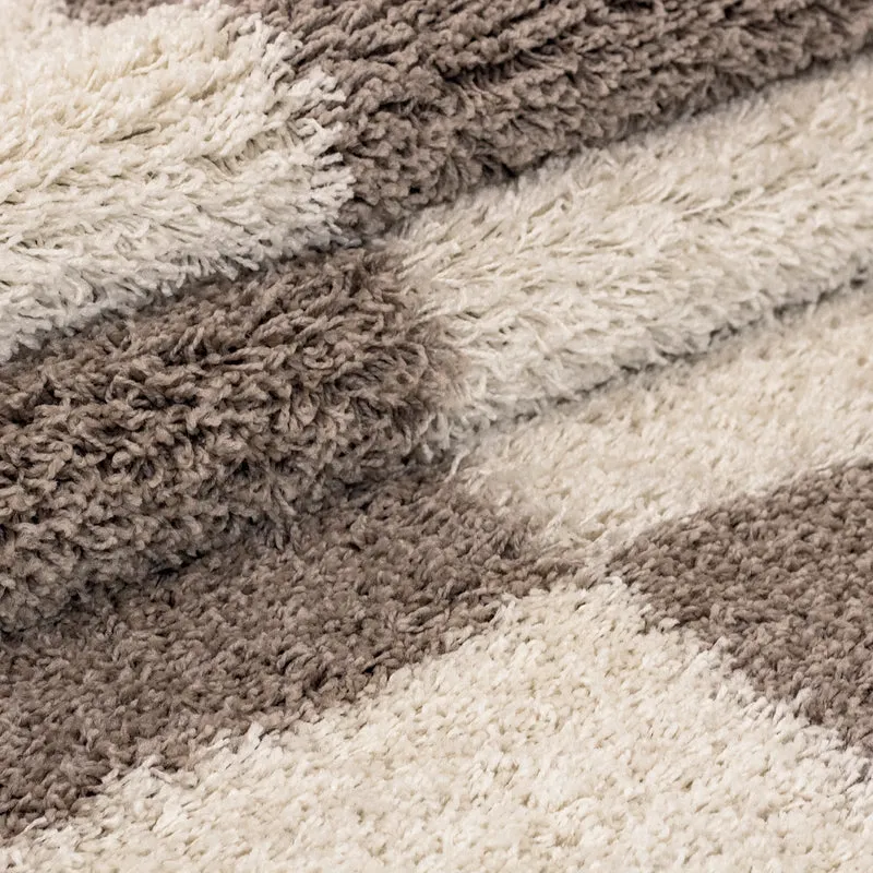 Carpettex Hochflor Teppich Shaggy Karo Weich Pflegeleicht