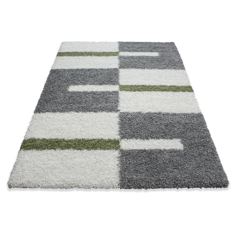 Carpettex Hochflor Teppich Shaggy Karo Weich Pflegeleicht