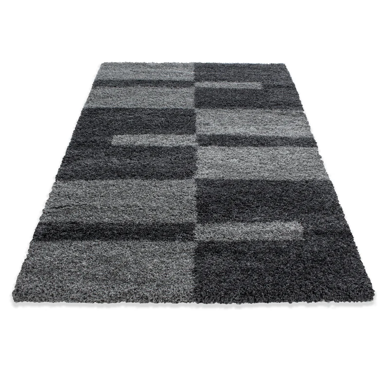 Carpettex Hochflor Teppich Shaggy Karo Weich Pflegeleicht