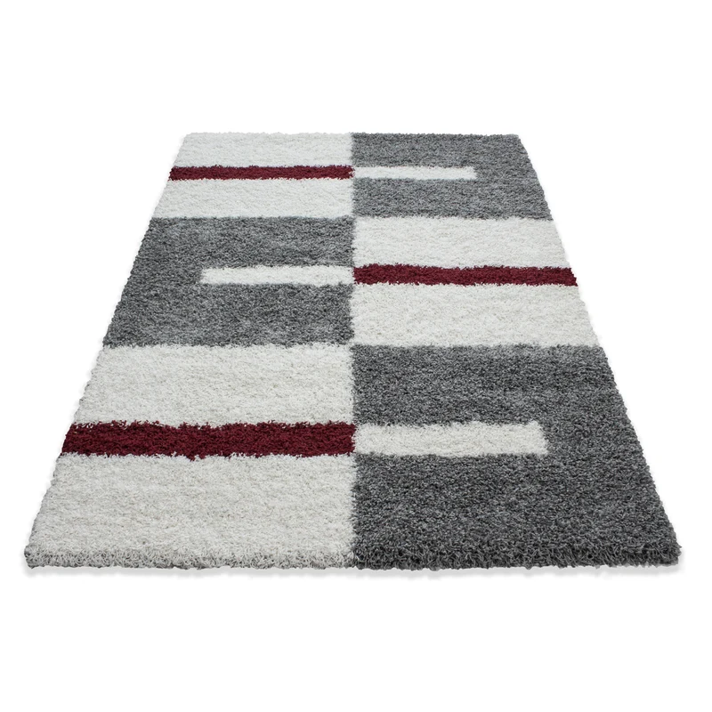 Carpettex Hochflor Teppich Shaggy Karo Weich Pflegeleicht