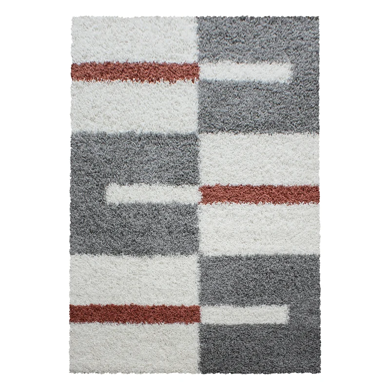 Carpettex Hochflor Teppich Shaggy Karo Weich Pflegeleicht