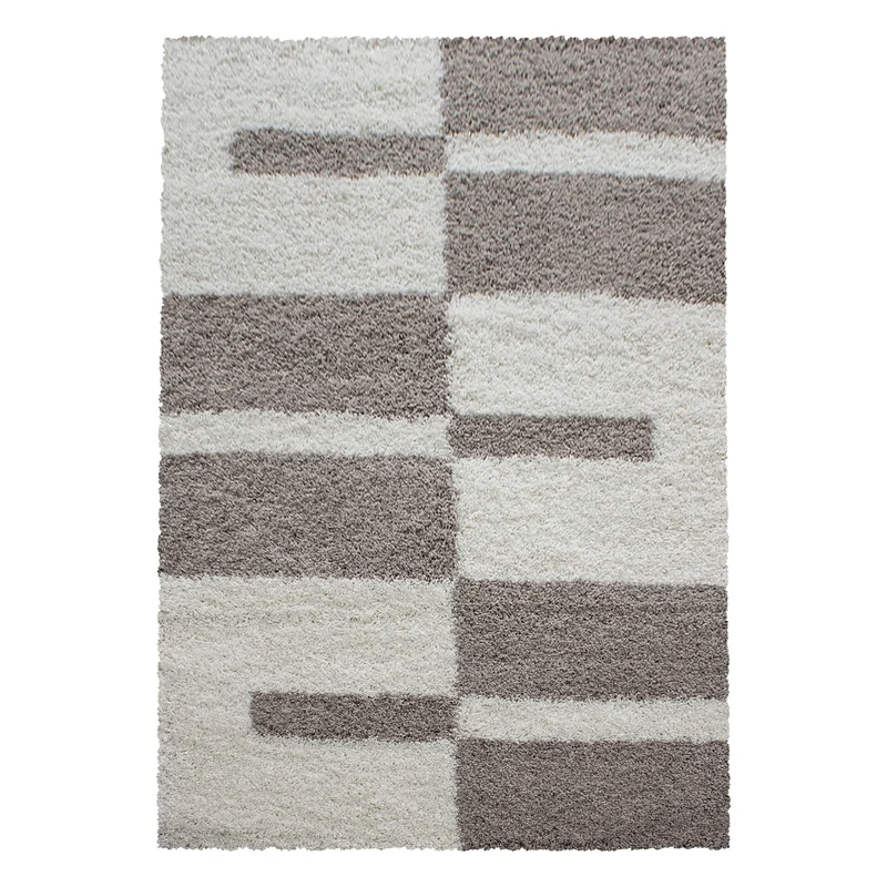 Carpettex Hochflor Teppich Shaggy Karo Weich Pflegeleicht