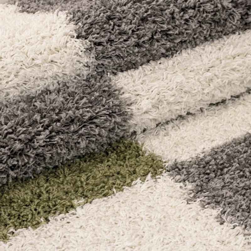 Carpettex Hochflor Teppich Shaggy Karo Weich Pflegeleicht