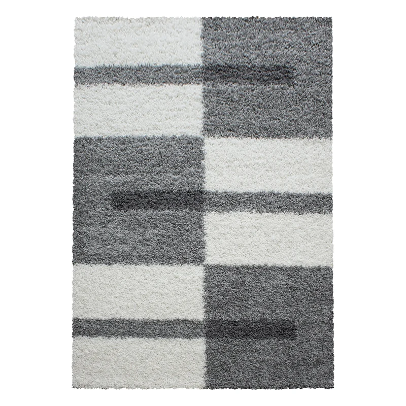 Carpettex Hochflor Teppich Shaggy Karo Weich Pflegeleicht