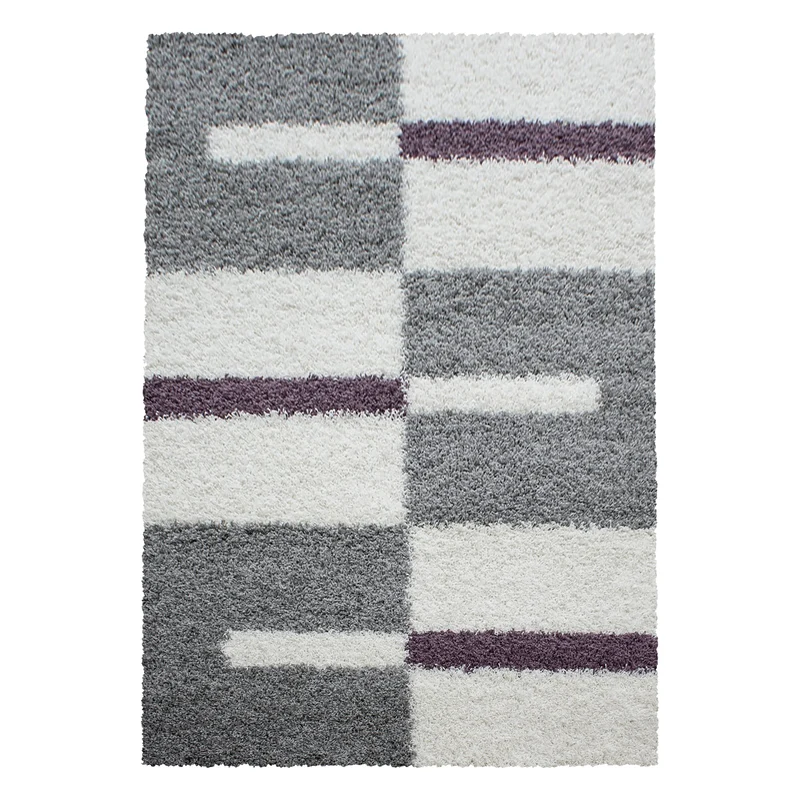 Carpettex Hochflor Teppich Shaggy Karo Weich Pflegeleicht