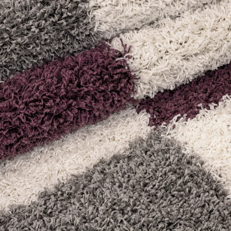 Carpettex Hochflor Teppich Shaggy Karo Weich Pflegeleicht