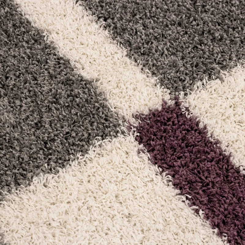 Carpettex Hochflor Teppich Shaggy Karo Weich Pflegeleicht