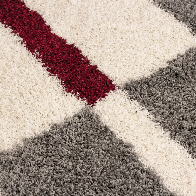 Carpettex Hochflor Teppich Shaggy Karo Weich Pflegeleicht