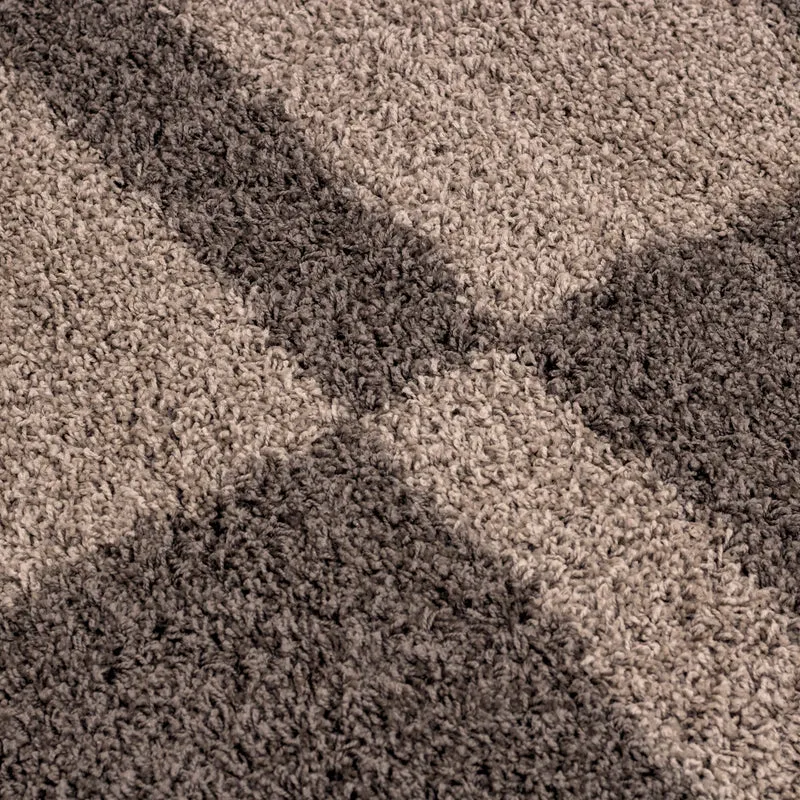 Carpettex Hochflor Teppich Shaggy Karo Weich Pflegeleicht