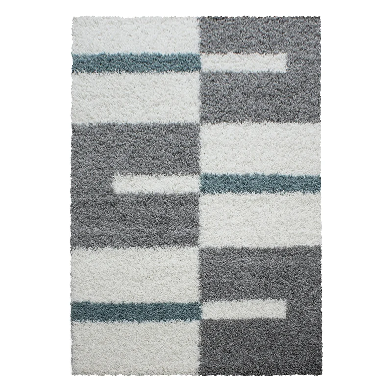 Carpettex Hochflor Teppich Shaggy Karo Weich Pflegeleicht