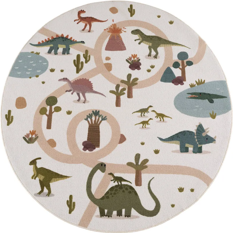 Carpettex Kinderteppich Dinosaurier Dino Straßen Spielteppich