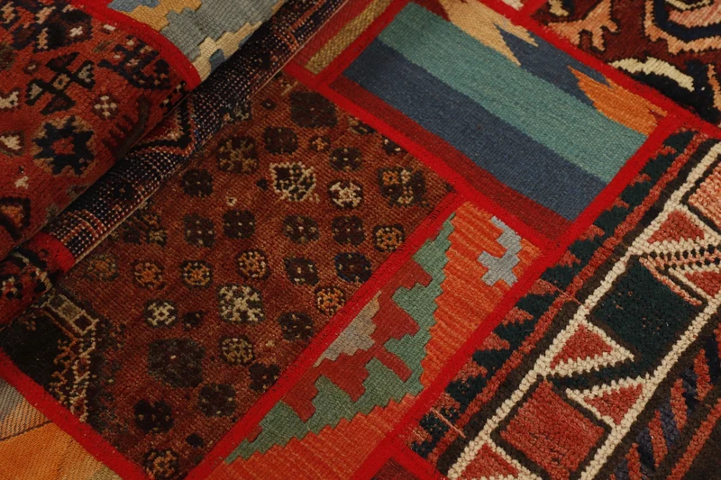 MY-RUG Teppich "Modern Patchwork " Geometrische Muster, Handgeknüpft