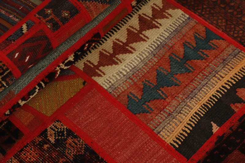 MY-RUG Teppich "Modern Patchwork " Geometrische Muster, Handgeknüpft