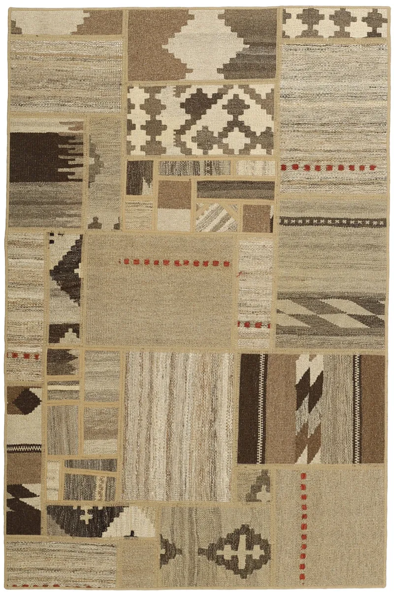 MY-RUG Teppich "Modern Patchwork " Geometrische Muster, Handgeknüpft