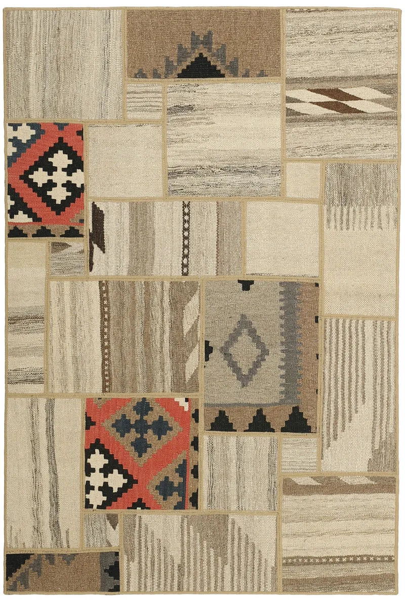 MY-RUG Teppich "Modern Patchwork " Geometrische Muster, Handgeknüpft