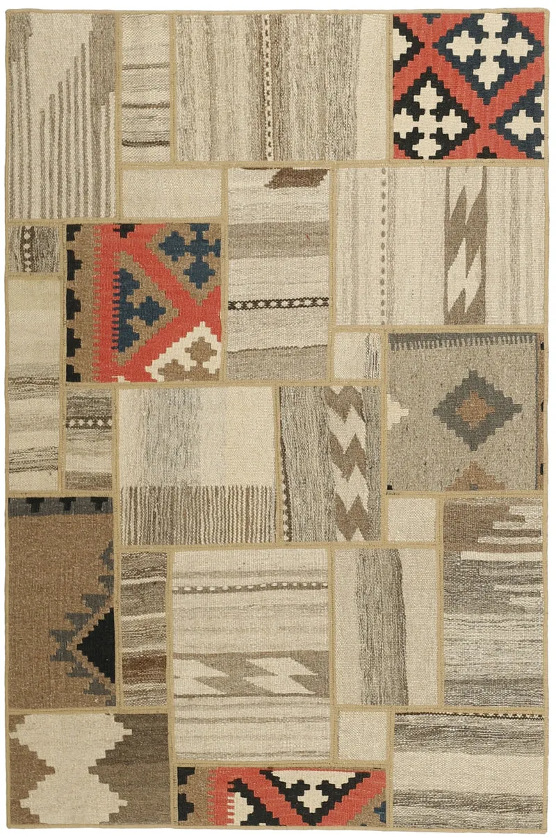 MY-RUG Teppich "Modern Patchwork " Geometrische Muster, Handgeknüpft