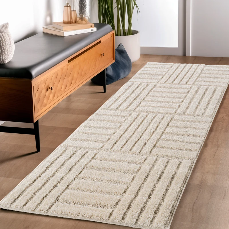 Carpettex Hochflor Teppich Skandi Boho Hoch-Tief Shaggy