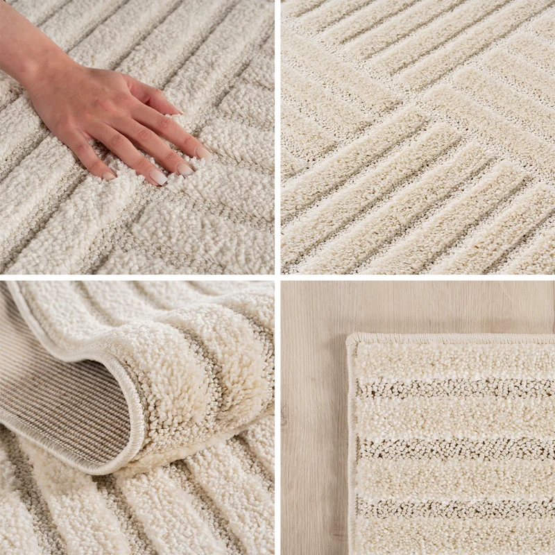 Carpettex Hochflor Teppich Skandi Boho Hoch-Tief Shaggy