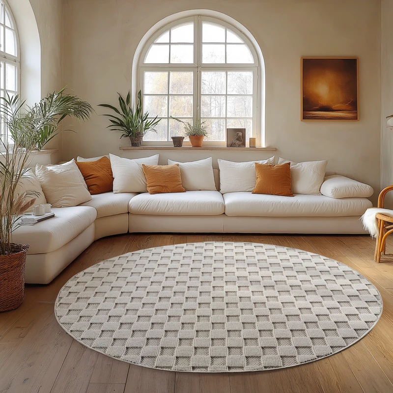 Carpettex Bouclé Teppich Schlingenflor Skandi Karo Weich