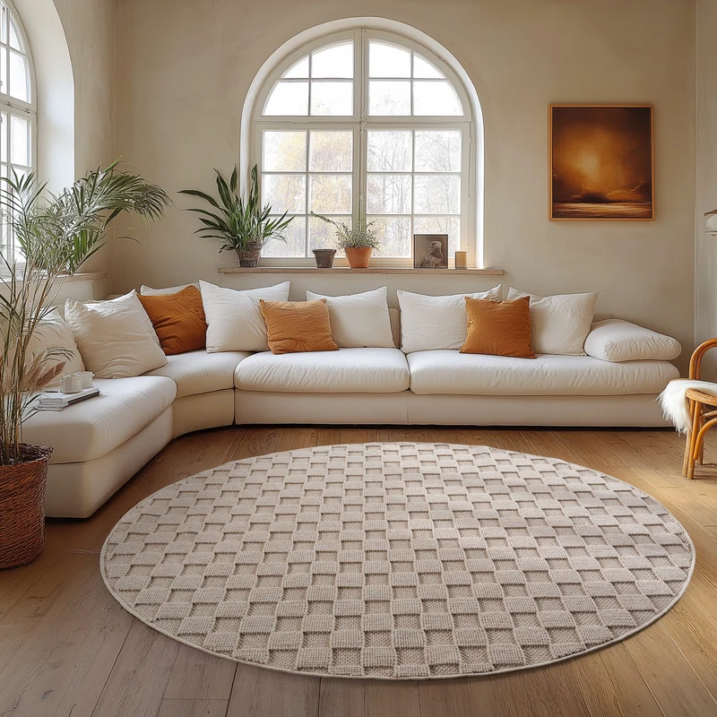 Carpettex Bouclé Teppich Schlingenflor Skandi Karo Weich