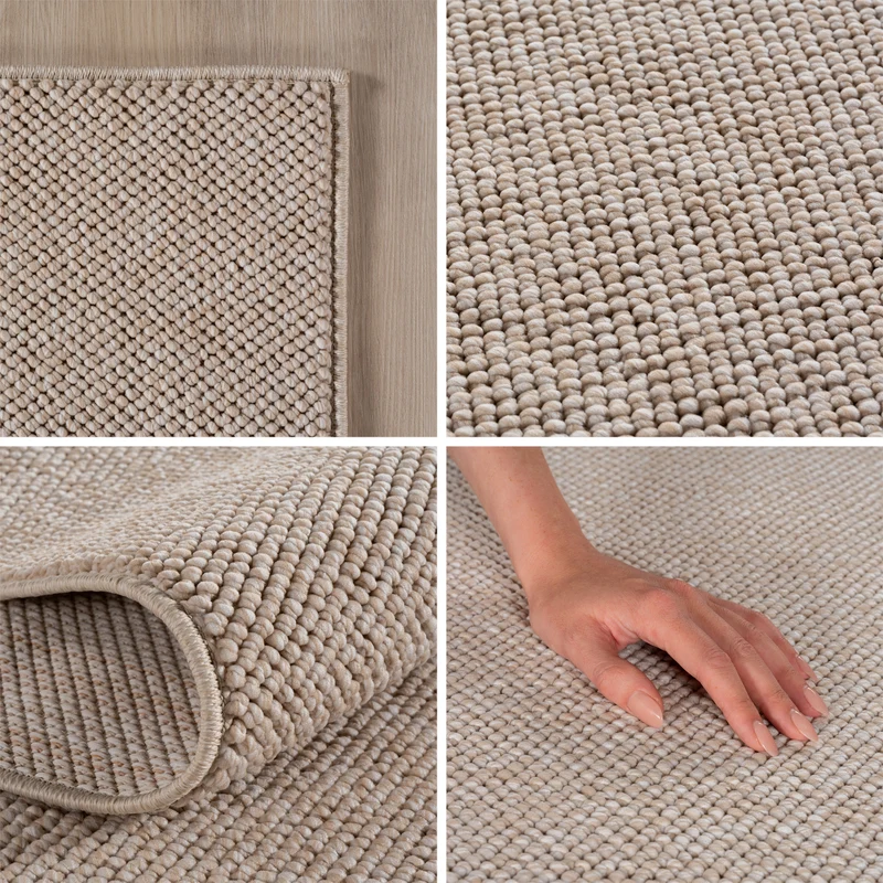 Carpettex Bouclé Teppich Schlingenflor Skandi Einfarbig Weich