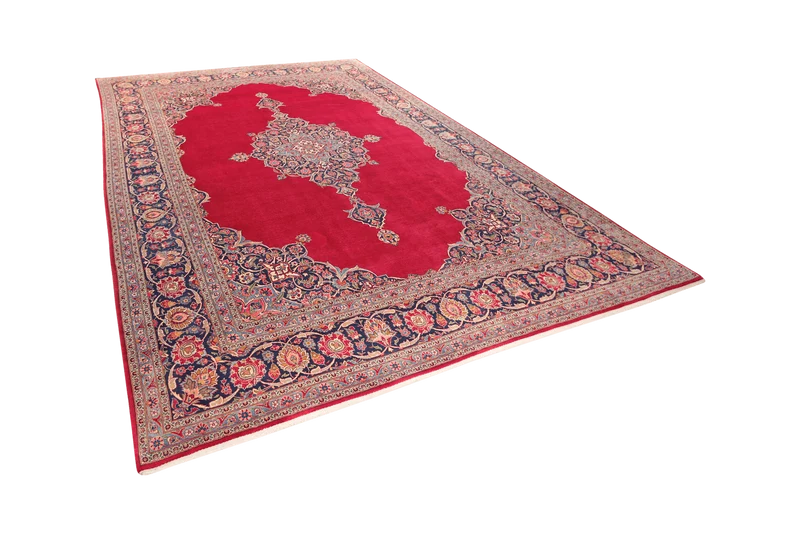 Kashan · Handgeknüpft – Rot, 382x271 cm