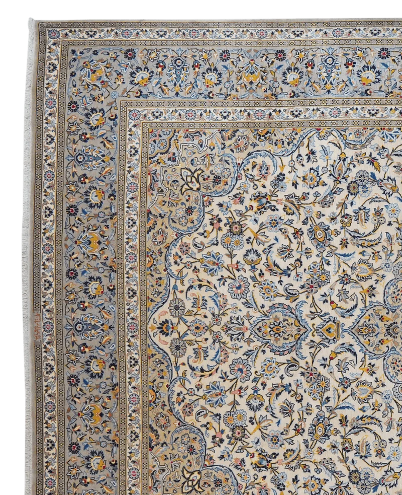 Kashan · Handgeknüpft – Beige, 375x285 cm