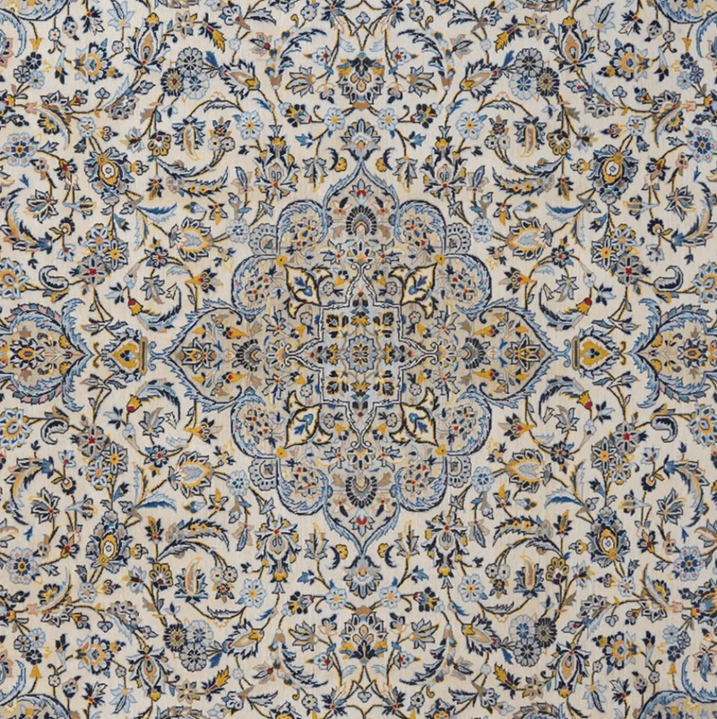 Kashan · Handgeknüpft – Beige, 375x285 cm