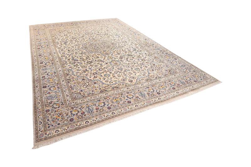 Kashan · Handgeknüpft – Beige, 375x285 cm